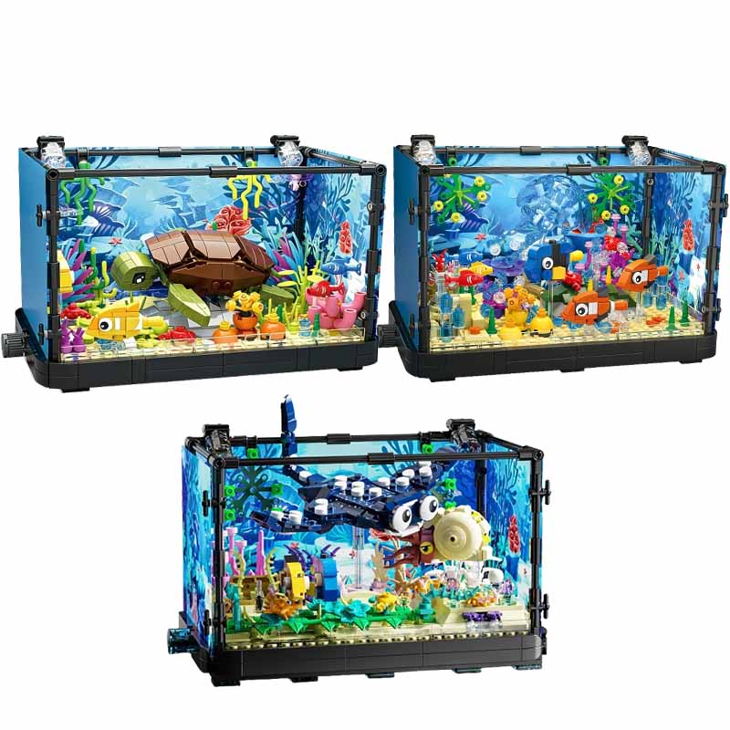 Ocean Aquarium - 조명이 포함된 어항 빌딩 블록 세트,