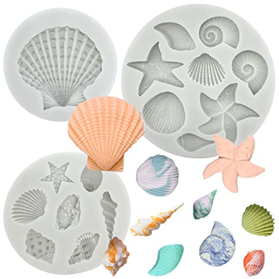 3개 해양 테마 케이크 퐁당 실리콘 몰드 조개 소라 불 - Marine Coral 리뷰 및 가격