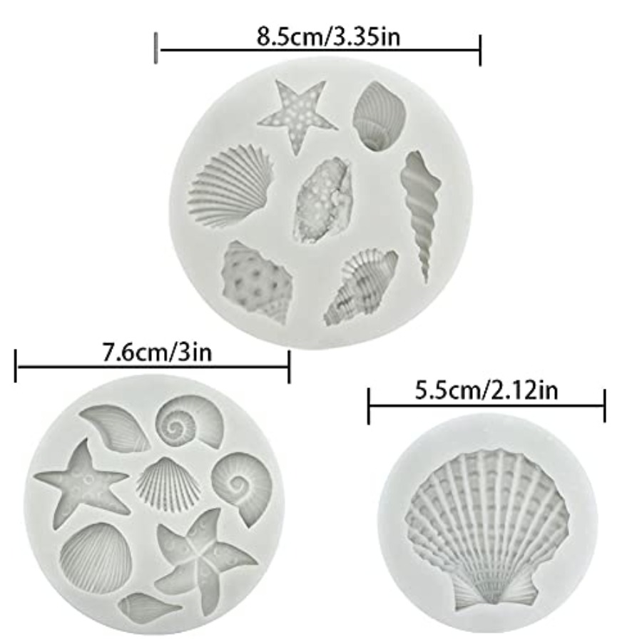 3개 해양 테마 케이크 퐁당 실리콘 몰드 조개 소라 불 - Marine Coral 리뷰 및 가격