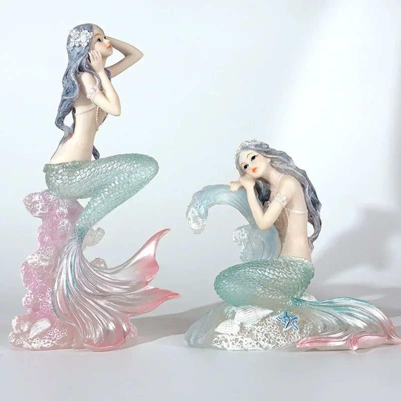 절묘한 수지 인어 산호 바다 파도 입상 공예 장식 홈  - Marine Coral 리뷰 및 가격