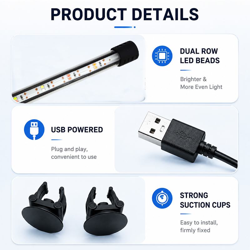 18-58cm USB 풀 스펙트럼 수족관 LED 스트립 - Aquarium Marine Lights 리뷰 및 가격