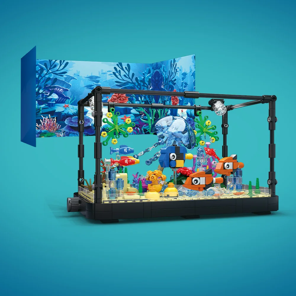 조명이 포함된 어항 빌딩 블록 세트, 수족관, 해양 거 - Marine Aquarium Cube 리뷰 및 가격