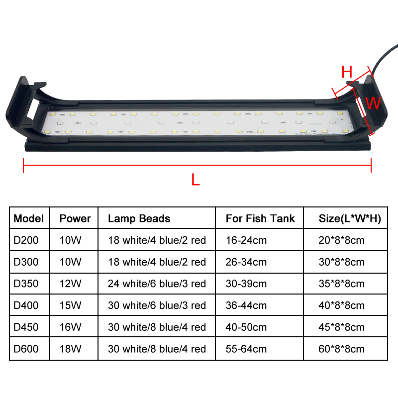 16-64CM 물고기 탱크에 대 한 수족관 LED 빛  - Aquarium Marine Lights 리뷰 및 가격