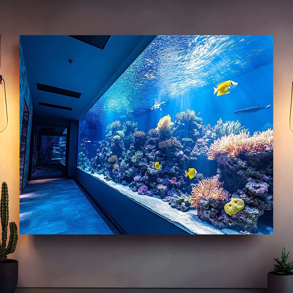 활기 넘치는 수중 아쿠아리움 태피스트리, 다채로운 산호 - Reef Aquarium 리뷰 및 가격