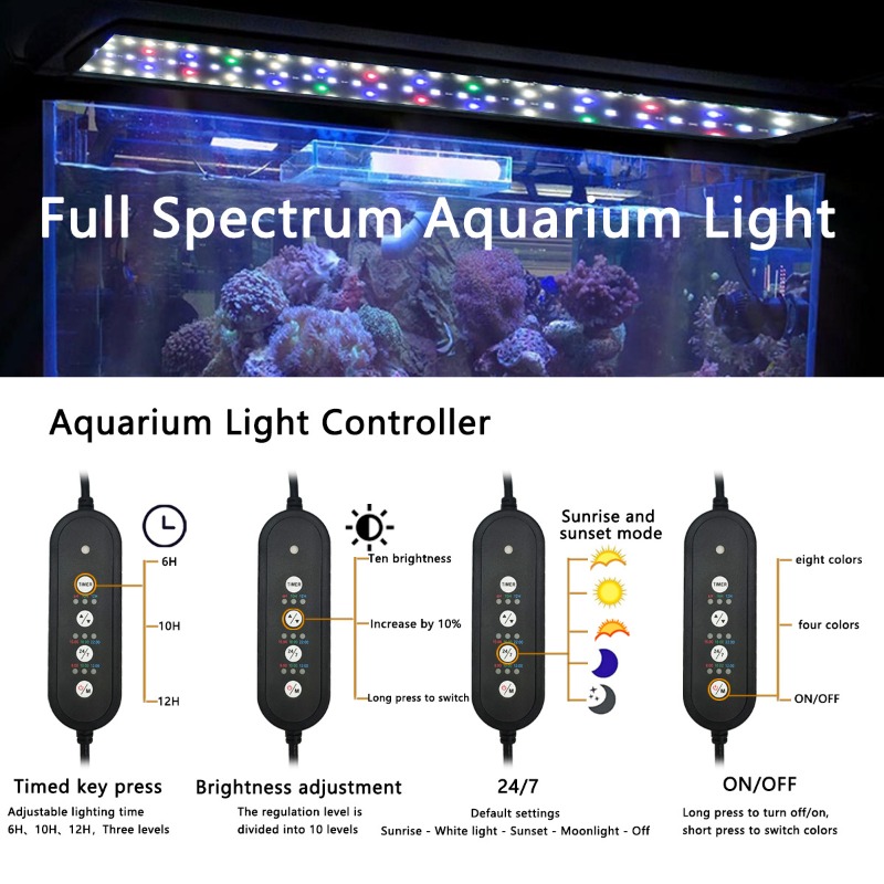 LED 어항 조명 풀 스펙트럼 식물/어초 수족관 램프  - Reef Lighting 리뷰 및 가격