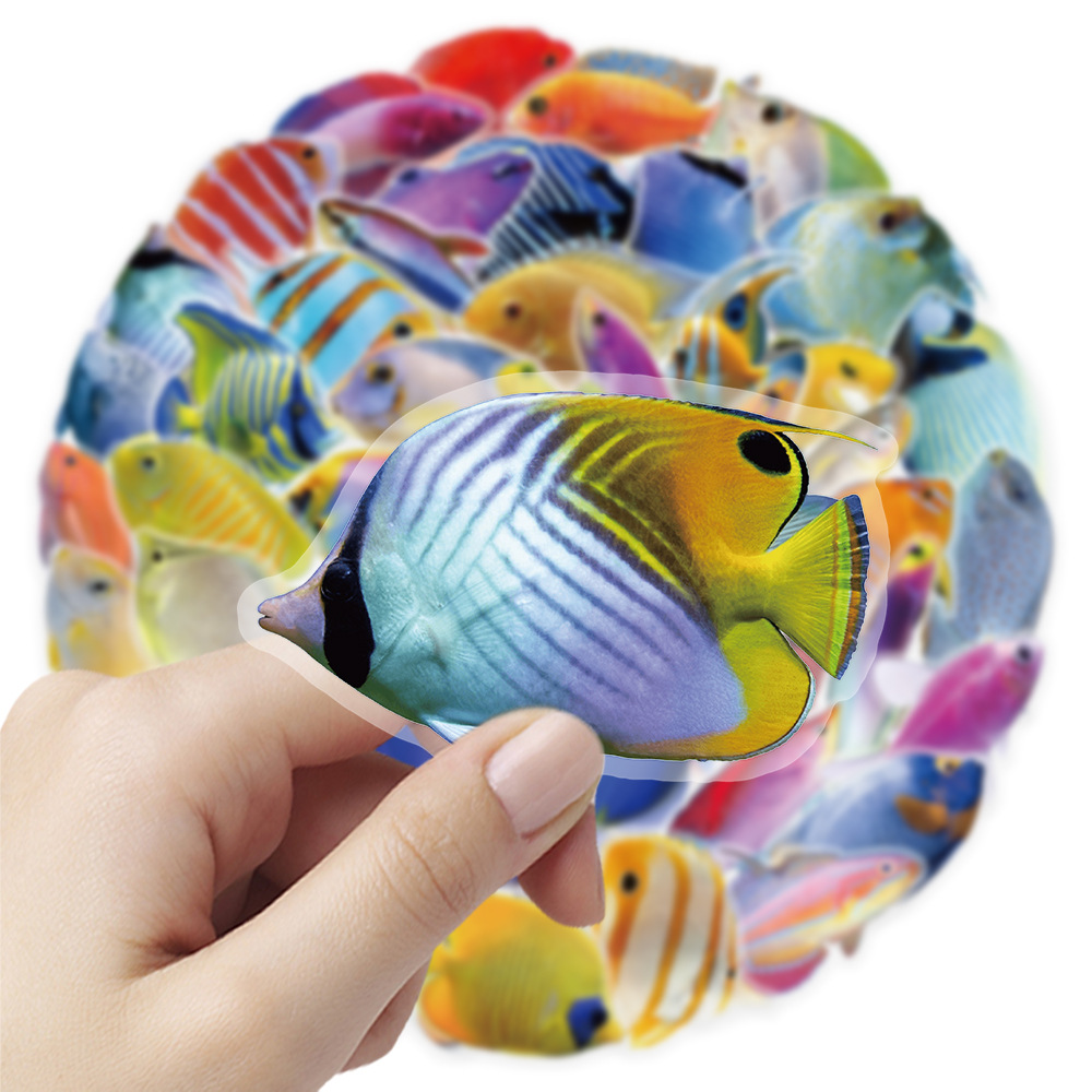 50-100PCS 투명 PET 산호 물고기 스티커 만화 - Marine Coral 리뷰 및 가격