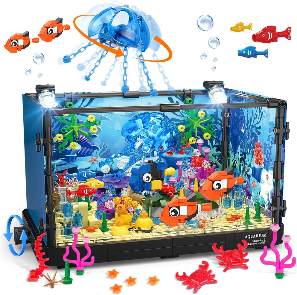 조명이 포함된 어항 블록 세트, 수족관, 해양 생물,  - Marine Aquarium Cube 리뷰 및 가격