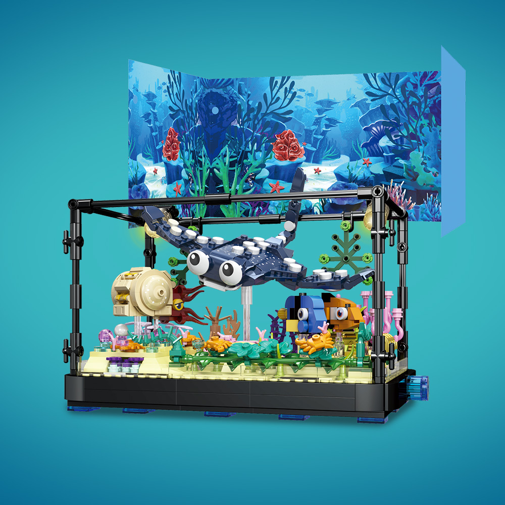 조명이 포함된 어항 블록 세트, 수족관, 해양 생물,  - Marine Aquarium Cube 리뷰 및 가격